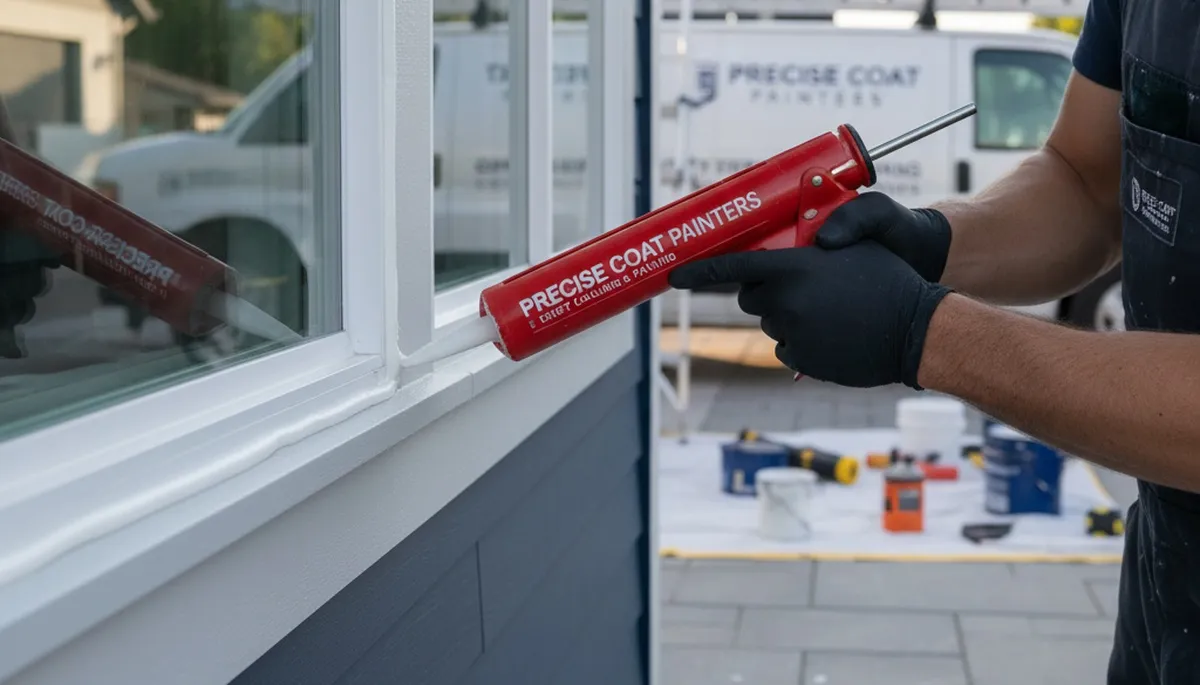 Professional caulking and sealing by house painters in Las Vegas, NV protecting exterior walls