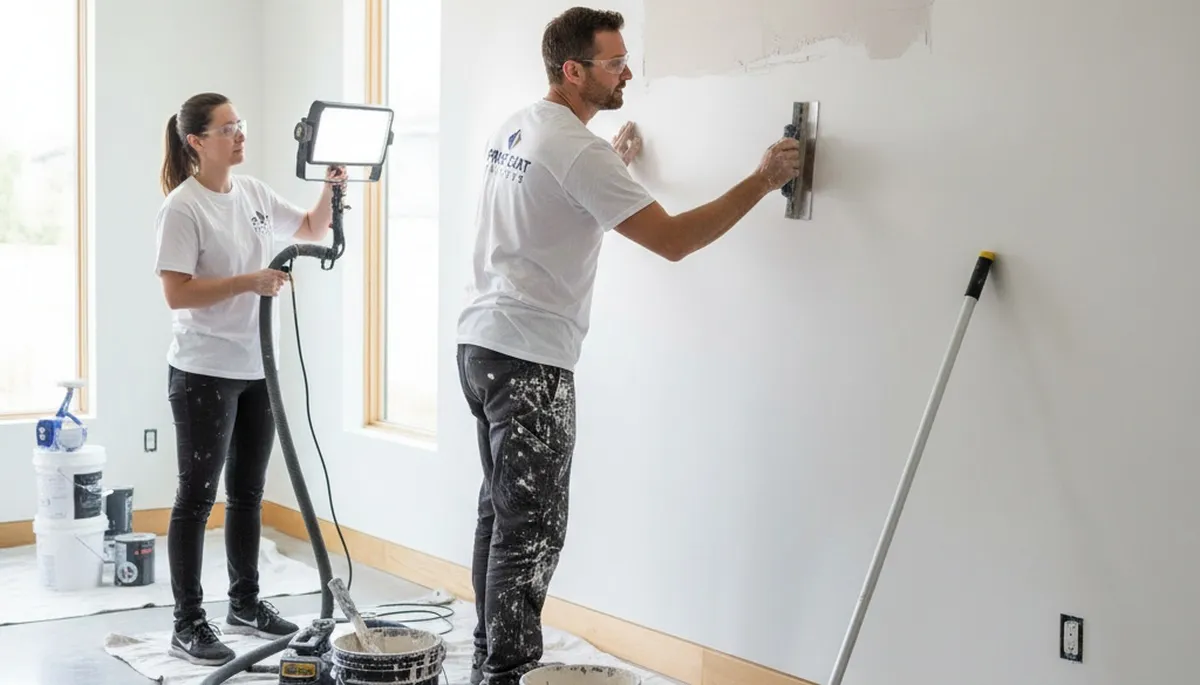 Professional drywall repair and wall painting in Las Vegas, NV home interior by expert painters