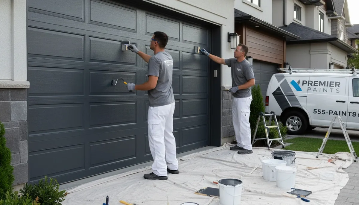 Professional garage door painting in Las Vegas NV enhancing curb appeal with durable finishes