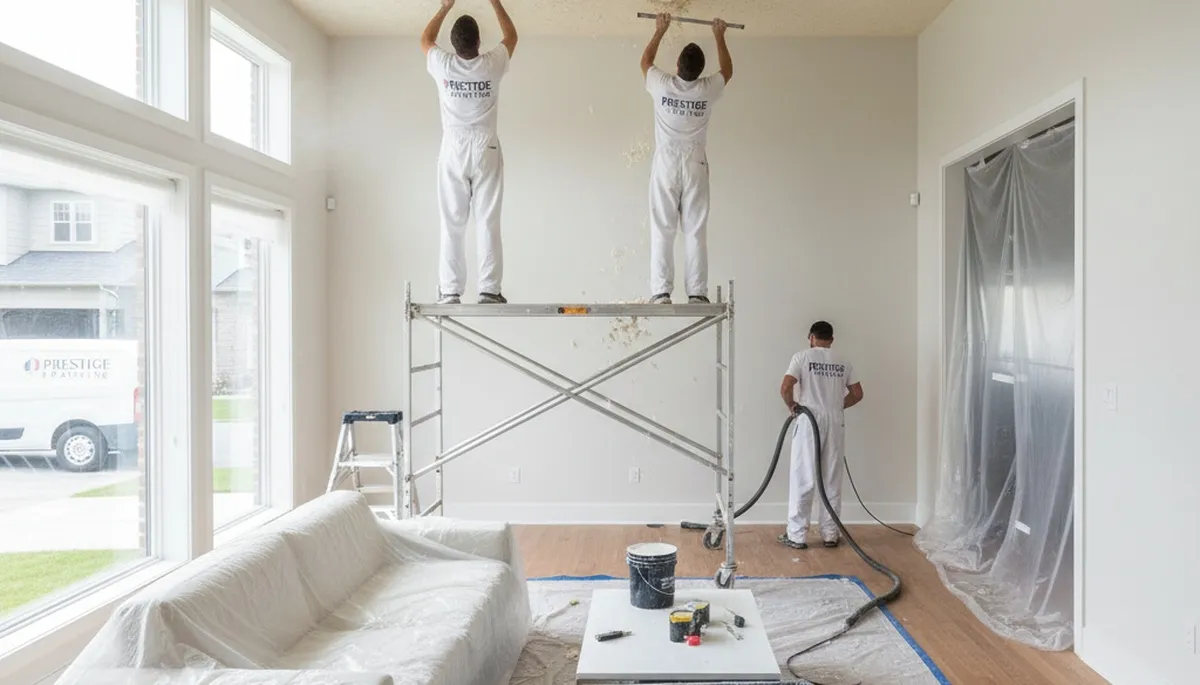 Professional popcorn ceiling removal for modern Las Vegas NV homes by expert painting contractors